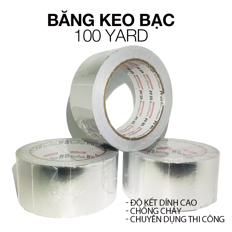 [HCM - Hỏa tốc] Băng dính bạc cao cấp 100 Yard Siêu dính, chống cháy - Bề ngang 4.8cm Dài 25m chuyên dụng Saigon Tech
