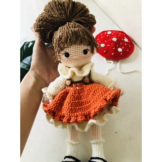 (có  sẵn) Búp bê nấm 28-30cm-Búp bê len