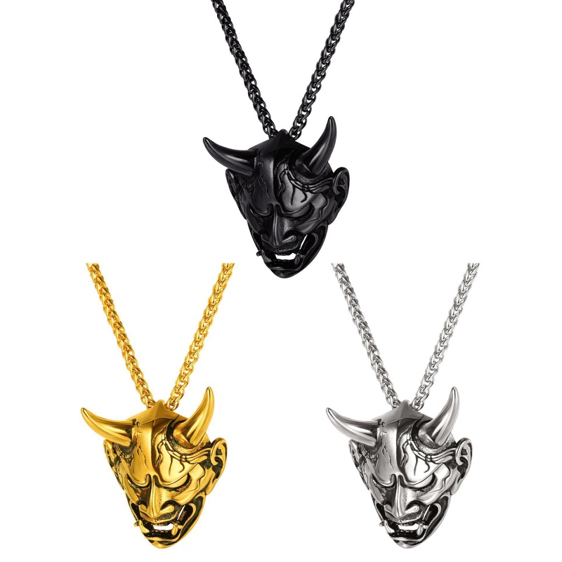 Vòng cổ Mặt Hình Đầu Quỷ Phong Cách Punk Hip hop Thời Trang Cho Cặp Đôi