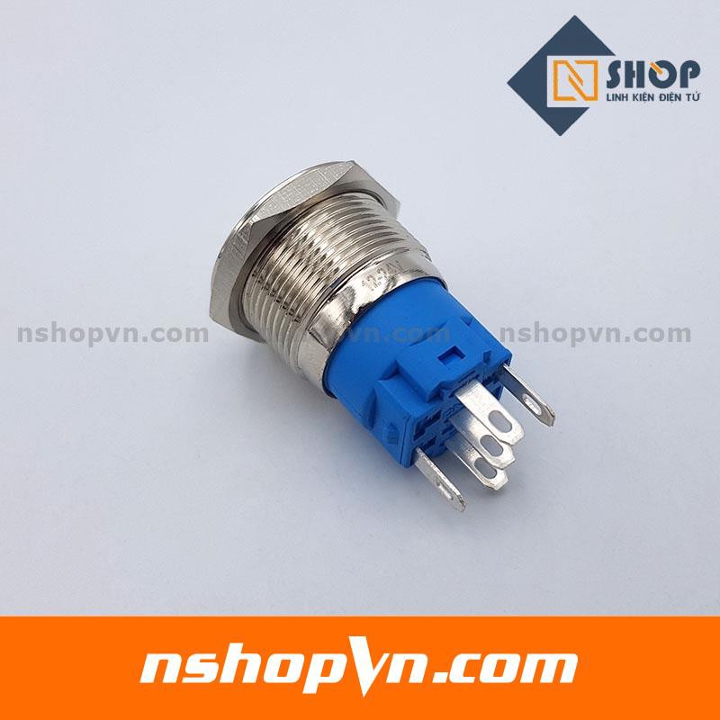 Nút nhấn nhả kim loại 19mm xanh dương / đỏ / xanh lá