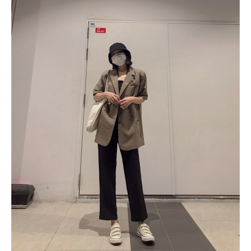 Áo Blazer dáng rộng màu nâu tây [Order] | BigBuy360 - bigbuy360.vn