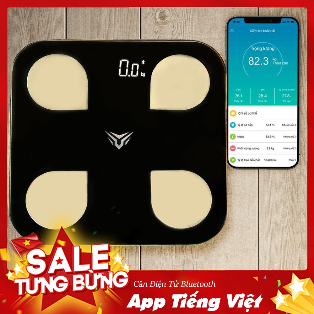 Cân Điện Tử Đo Sức Khỏe Kết Nối Bluetooth - App Tiếng Việt Đo Chỉ Số Sức Khỏe ( Hàng Chính Hãng )