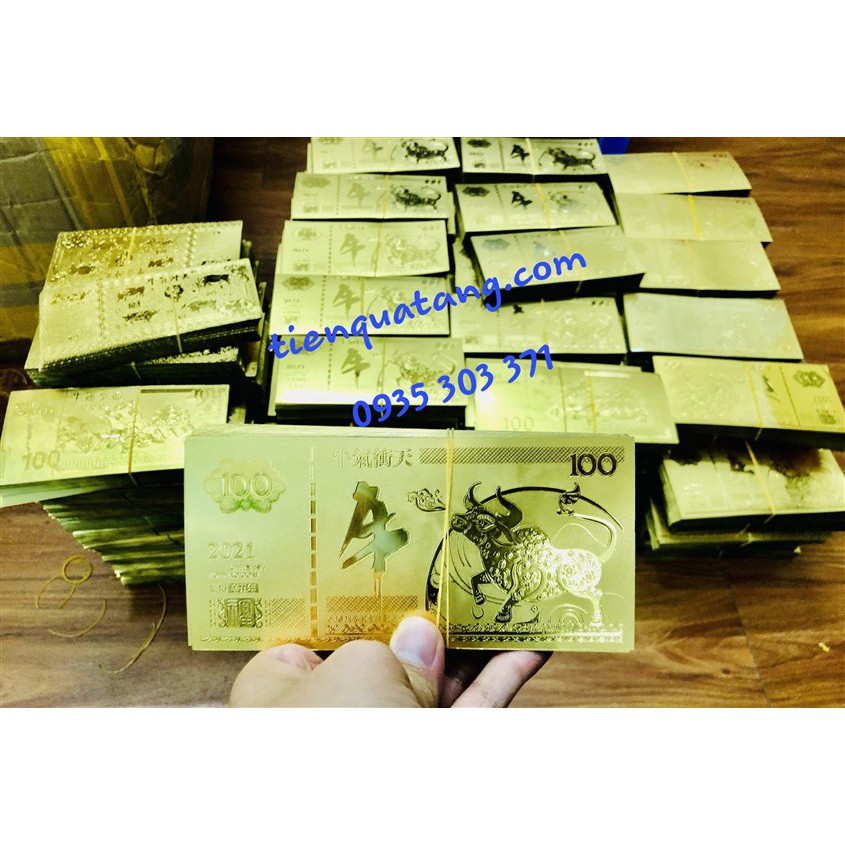 Tiền Con Hình Trâu Macao 100 Mạ Vàng Plastic 2020 ( Mẫu 2 ) - Tặng Kèm Bao Lì Xì Tết | BigBuy360 - bigbuy360.vn