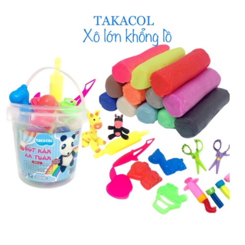 12 Màu Đất nặn Bột Nặn an toàn cho bé bột nặn TAKACOL kèm bộ dụng cụ chơi - Hang Việt Nam an toàn cho Bé