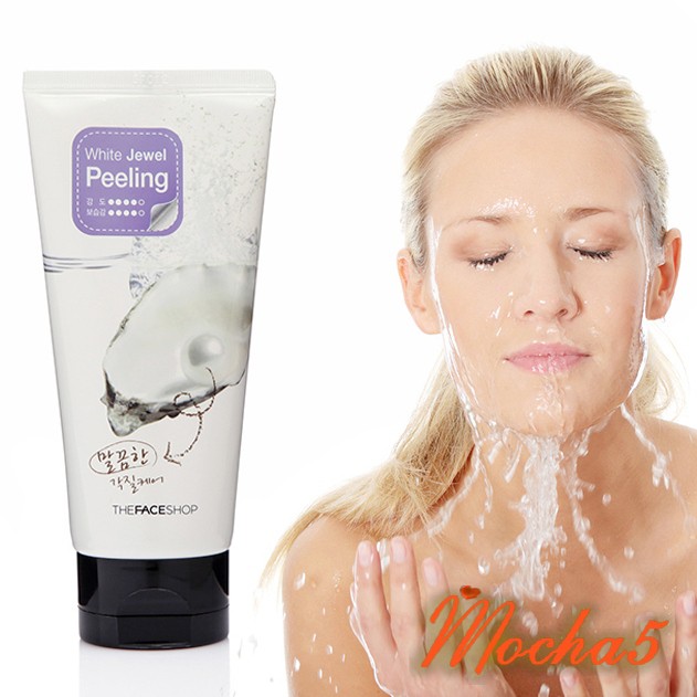 Tẩy tế bào da chết ngọc trai TFS White Jewel Peeling The Face Shop làm sạch da dễ dàng 120ml | BigBuy360 - bigbuy360.vn