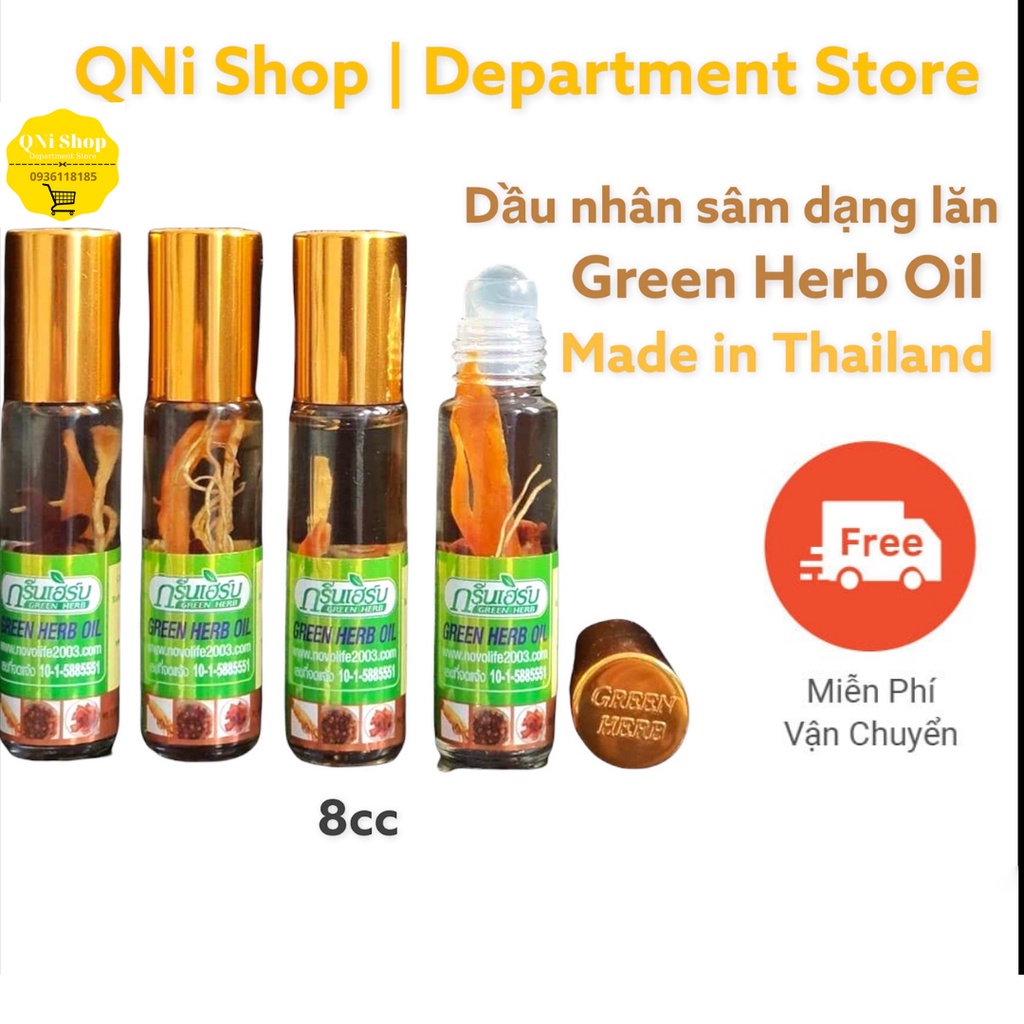 Dầu Nhân Sâm Ginseng Green Herb Oil 8ml Thái Lan Dạng Lăn