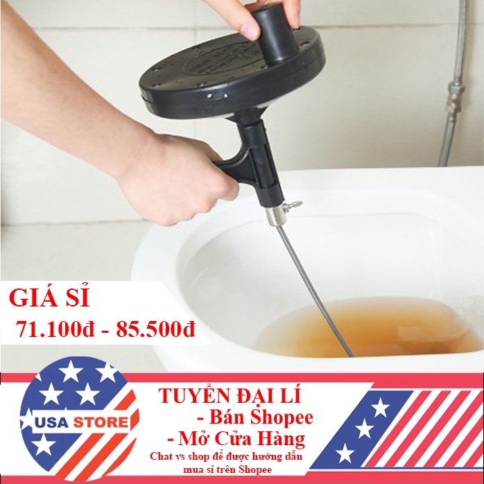 Dụng Cụ Thông Cống Lò Xo Dài 5 Mét/7 Mét - Có Tay Cầm Xoay - Đen/Đỏ - Kéo Rác, Lông Tóc Thông Đường Ống