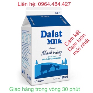 Sữa tươi thanh trùng có đường Dalat milk hộp 180ml( Chỉ giao khu vực tp hcm)