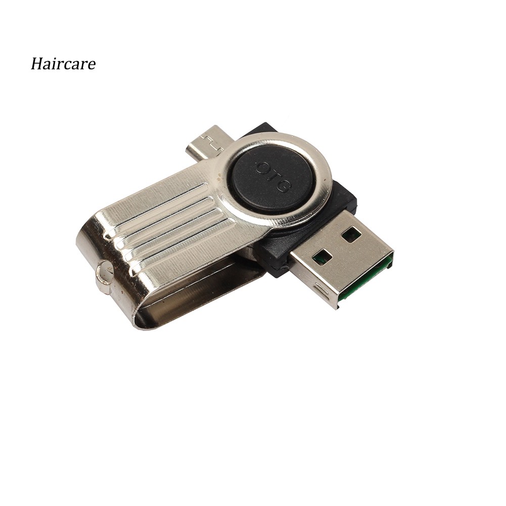 Đầu đọc thẻ nhớ OTG Micro USB SD nắp xoay tiện dụng