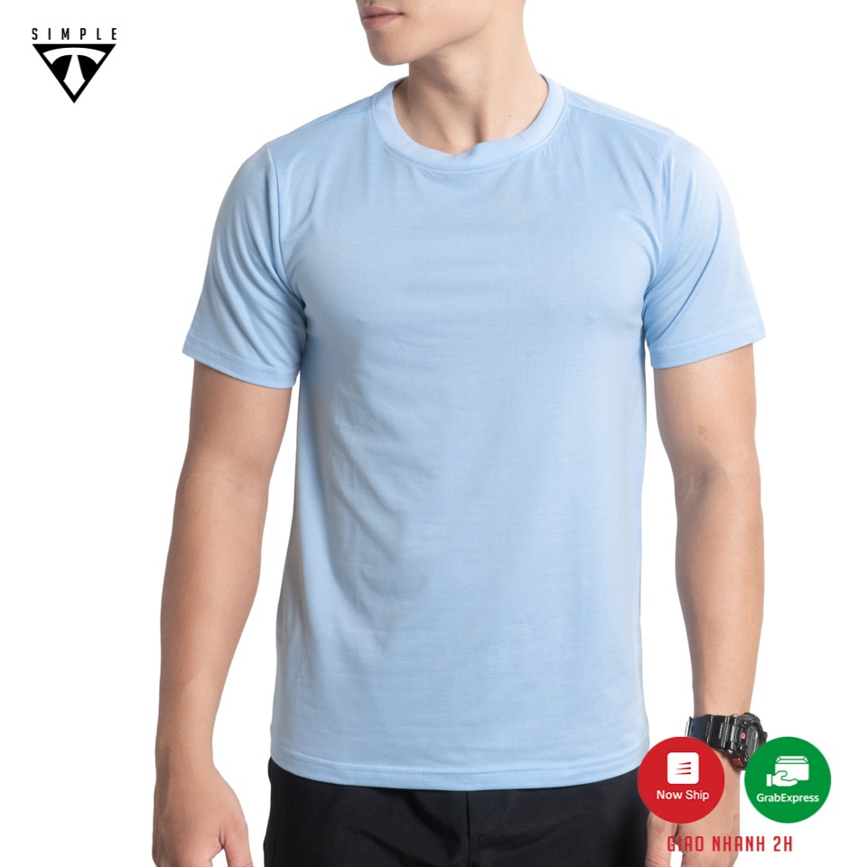 Áo Thun Nam Cotton cổ tròn TSIMPLE phông basic tay ngắn vải co giãn, dày dặn, form chuẩn màu Trắng | BigBuy360 - bigbuy360.vn