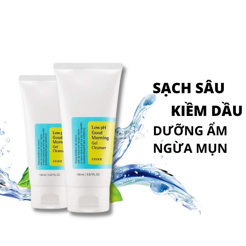 Sữa Rửa Mặt Hàn Quốc COSRX Low Ph Good Morning Gel Cleanser 150ml PH5.5 dịu nhẹ