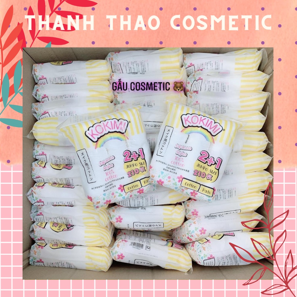 BÔNG TẨY TRANG KOKIMI DẠNG TRÒN 210 MIẾNG