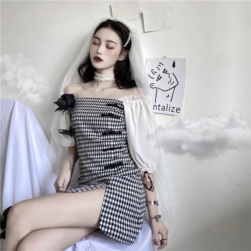 Đầm Sườn Xám Cách Tân Trễ Vai Tay Phồng Thời Trang Cho Nữ | BigBuy360 - bigbuy360.vn