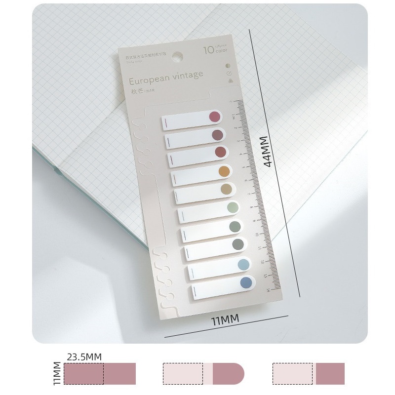 1 Miếng Dán Ghi Chú Màu Sắc Cầu Vồng Phong Cách Vintage 14cm C6812