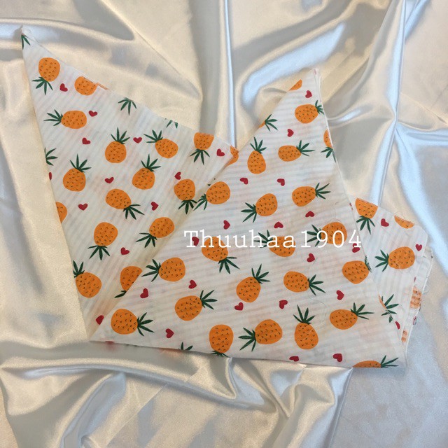 Khăn quàng đầu bandana quả dứa, hoa cúc nhiều màu