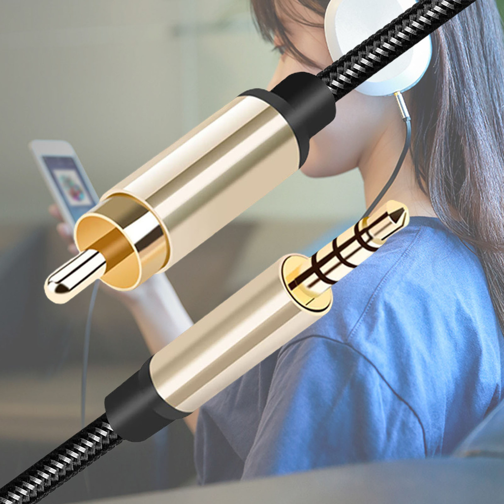 Cáp âm thanh chuyển đổi dài 1 / 2m RCA sang AUX 3.5mm tiện dụng cho Xiaomi 1 / 2 TV