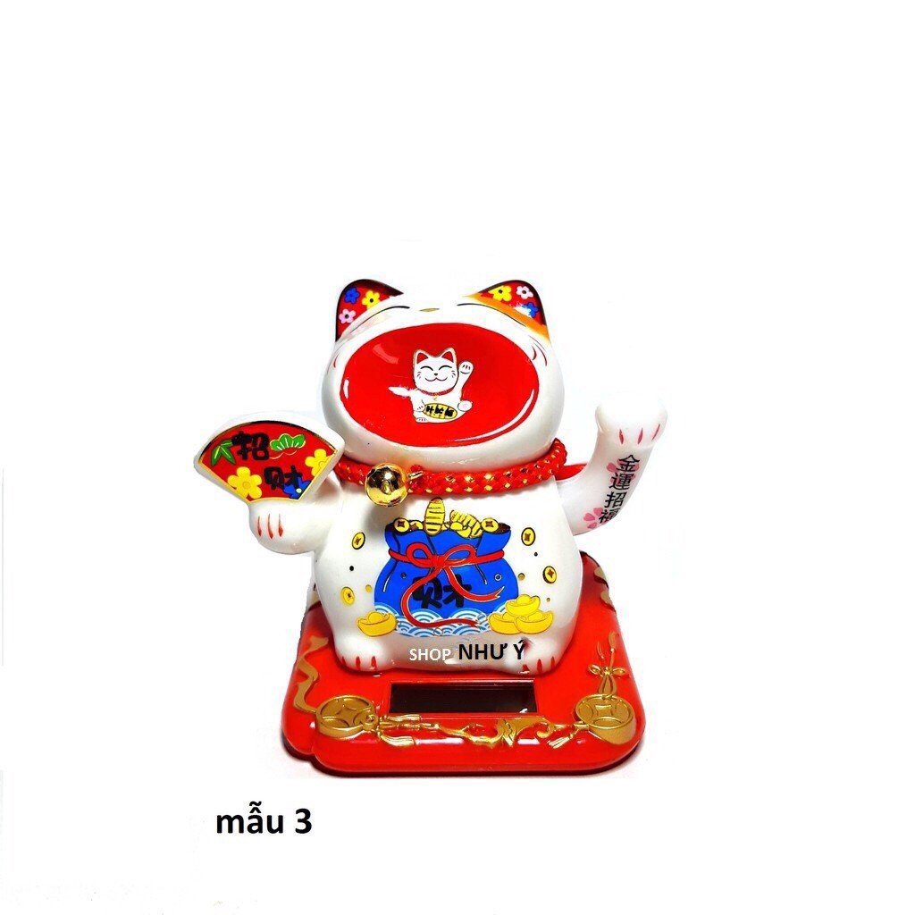 MÈO THẦN TÀI, MÈO MAY MẮN MANEKI NEKO HF19014 CAO 10CM
