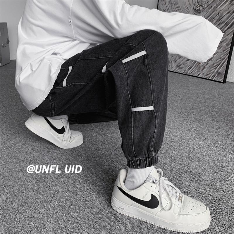 Quần jean dài dáng rộng kẻ sọc phong cách Nhật Bản chất lượng cao size S-3XL cho nam