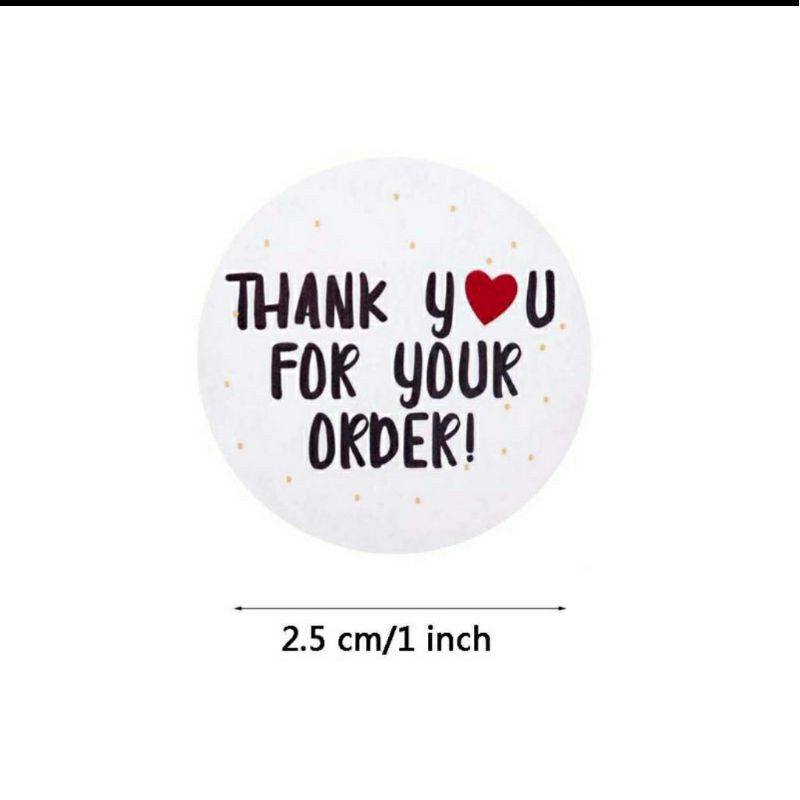 tem nhãn thank you for your oder 2.5cm
