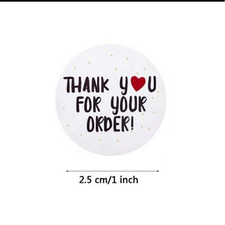 Tem nhãn thank you for your oder 2.5cm