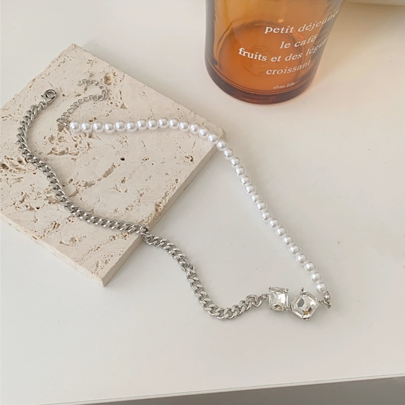 Vòng cổ Đính Ngọc Trai Hình Vuông Thời Trang Cho Nữ