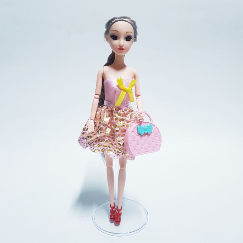 Búp bê tóc dài túi xách xoay full các khớp 30cm