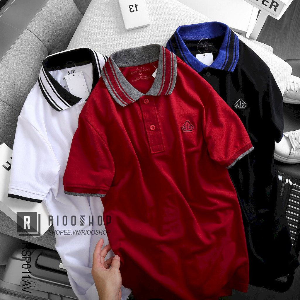 Áo thun có cổ polo, áo phông nam cá sấu polo form rộng ngắn tay đẹp trẻ trung MEN AX RSP011AV có size lớn xxl Riooshop