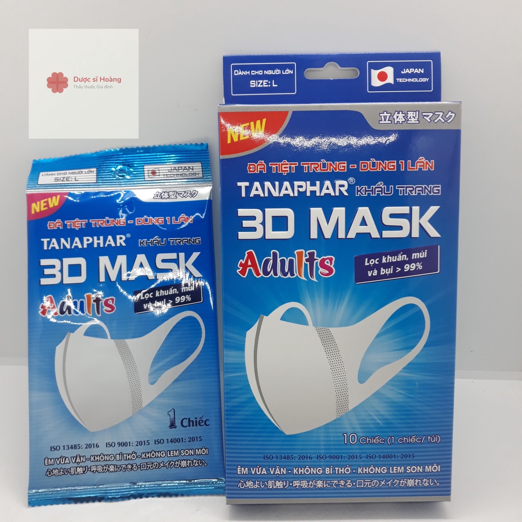 Hộp khẩu trang người lớn 3D Mask của Tanaphar size L