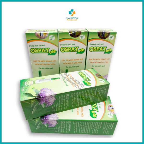 Ospay Vie - Nước xịt mũi kháng khuẩn, giúp thông mũi, ngạt mũi, khó thở - Hộp 15ml