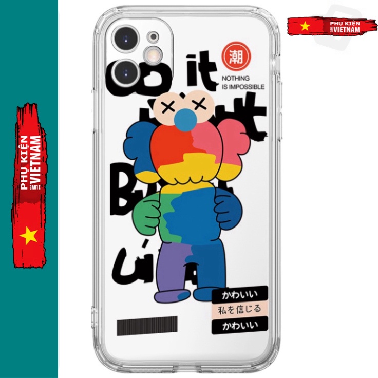 Ốp lưng iphone 6, 6s plus, 7 8 Plus, X, XS, XR, XSMAX, 11 , 12, 13 PROMAX trong quãng GẤU đa màu PKVN