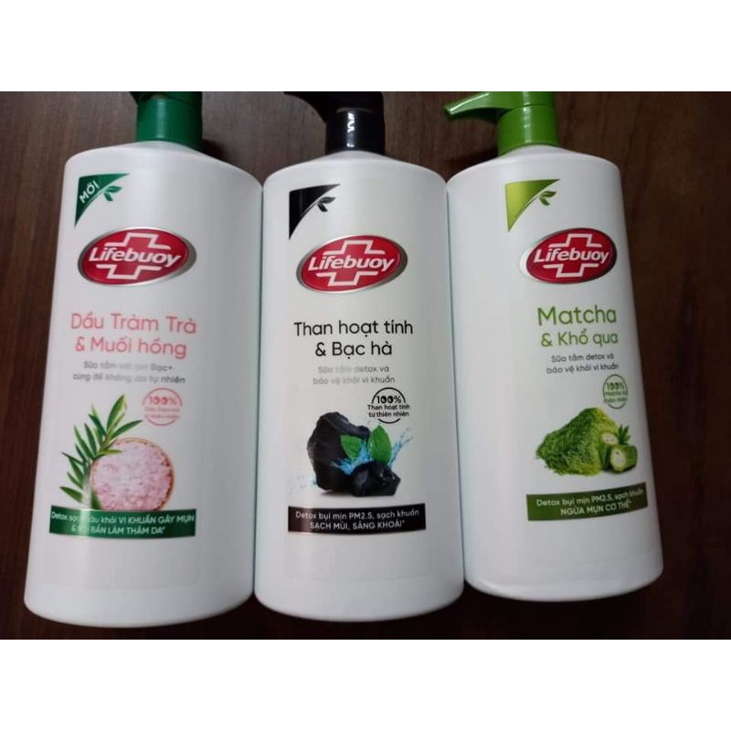Sữa tắm Lifebuoy Detox Matcha Khổ Qua và Than Hoạt Tính Bạc Hà 850g