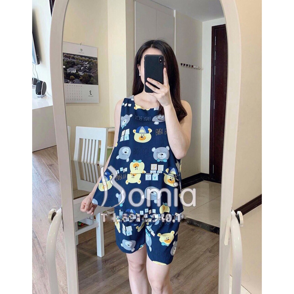 Bộ lanh lụa bầu đùi 2 tầng sz đại từ 70-90kg