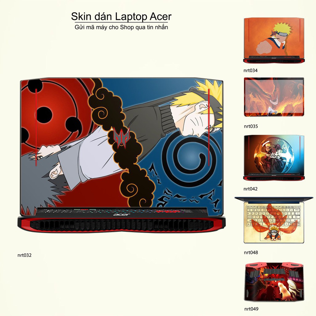 Skin dán Laptop Acer in hình Naruto nhiều mẫu 2 (inbox mã máy cho Shop)