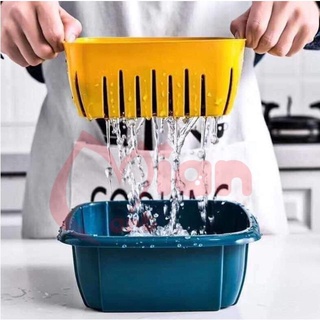 Rổ nhựa kèm thau 2in1 (KHÔNG NẮP)