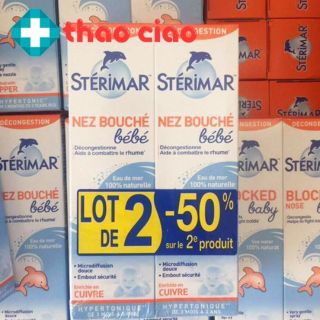 (Sỉ_ lẻ) XỊT MUỐI BIỂN STERIMAR (XANH THƯỜNG, CAM KHÁNG VIÊM) PHÁP 100ML