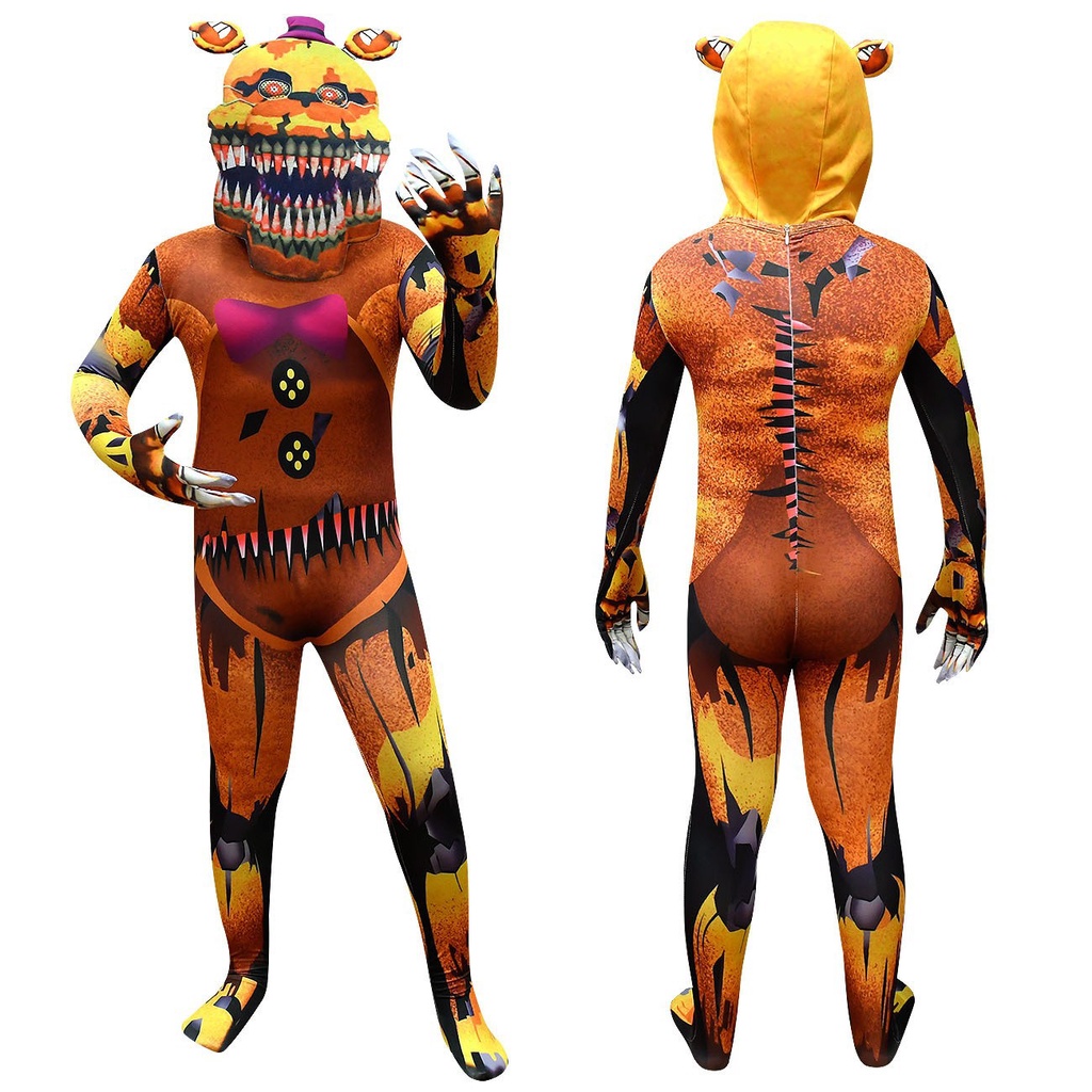 Bộ Áo Liền Quần Hóa Trang Gấu Nâu Trong Five Nights at Freddy 'S Cho Trẻ Em Kèm Găng Tay Và Mặt Nạ Choose from Freddy, Foxy, Bonnie hay Chica!