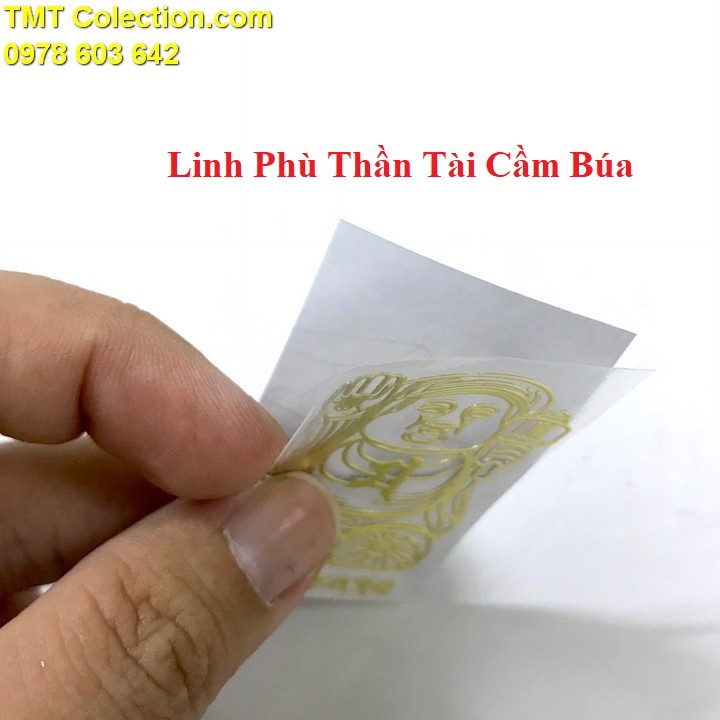 Linh Phù Thần Tài Cầm Búa; dán điện thoại, laptop, xe máy, xe hơi, bàn thờ ông địa hay vị trí làm việc- SP005356