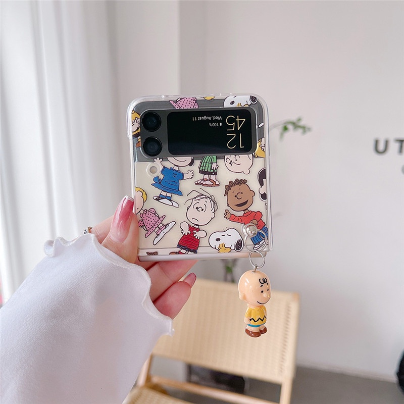 Ốp Điện Thoại Trong Suốt In Hoạt Hình Snoopy Cho Samsung Galaxy Z Flip 4 Z Flip 3 5G Z Flip 3 Zflip3