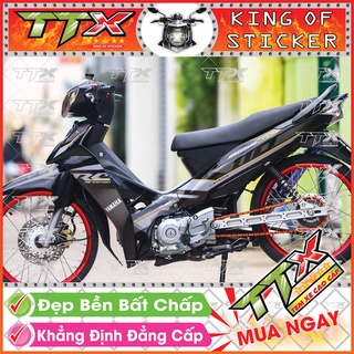 Tem Xe Sirius RC 110 Đen Xám Tím - Tem Sirius Chỉ Vàng Tím Đen Xám Siêu Đẹp - Mẫu Team Sirius Đen Xám Tím (s015-A2)