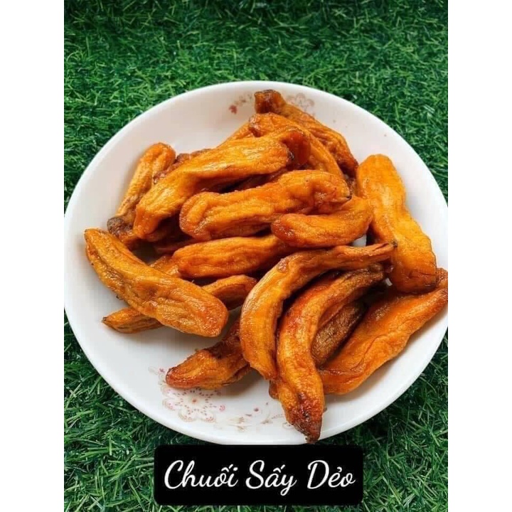 1kg chuối dẻo sấy nguyên trái, vị ngọt dịu