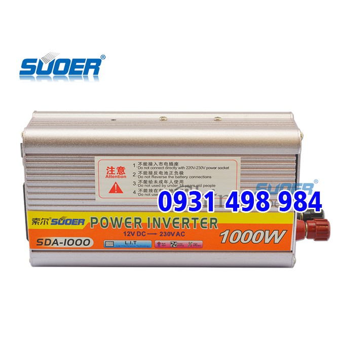 KÍCH ĐIỆN TỪ 12V LÊN 220V 1000W SUOER SUA-1000A