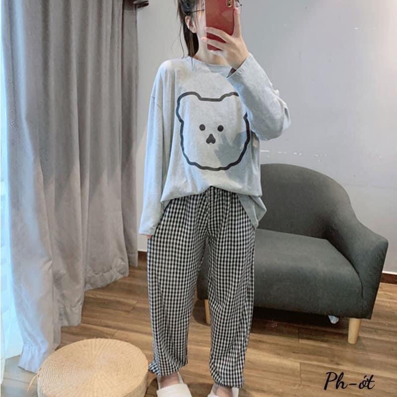 [FREESHIP - HÀNG LOẠI 1] BỘ GẤU QUẦN BOOM KẺ SIÊU XINH