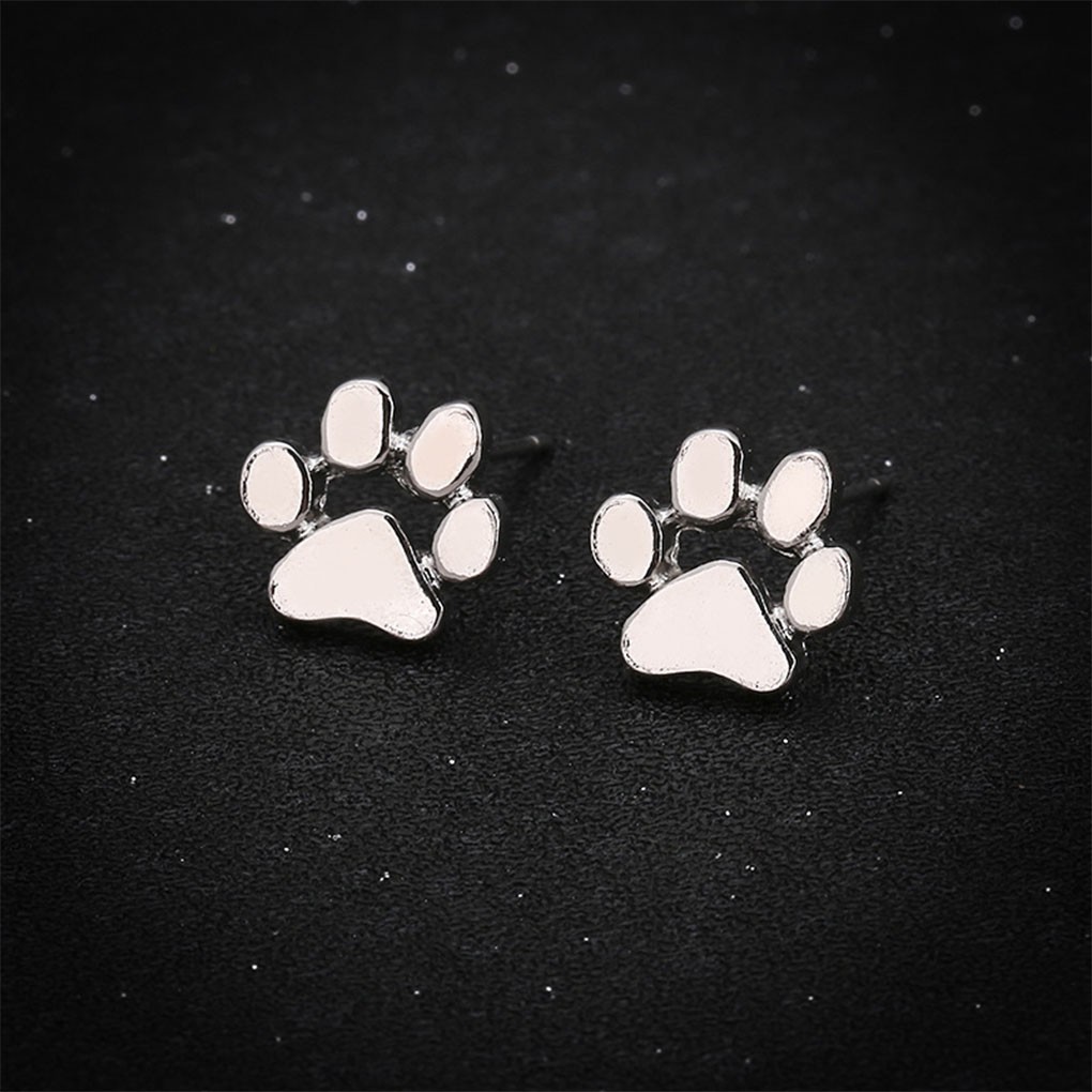 1 Đôi Bông Tai Hình Bàn Chân Thú Cưng Dễ Thương