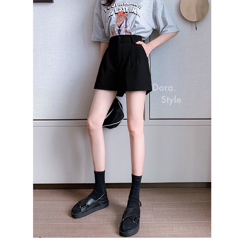 Quần short cạp siêu cao basic Dora Style M2088