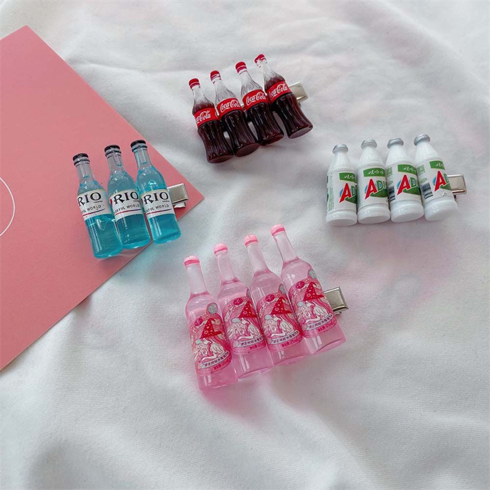 Kẹp tóc hình bình sữa/ chú vịt mini bằng nhựa resin nhiều màu phong cách Hàn Quốc cho nữ