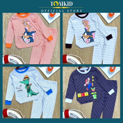 Bộ dài tay bé trai chất cotton co giãn thấm hút tốt 11-26Kg TomKids.