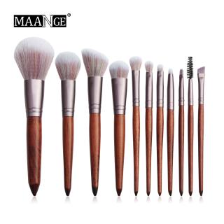 Bộ 11 cây cọ trang điểm MAANGE với tay cầm gỗ