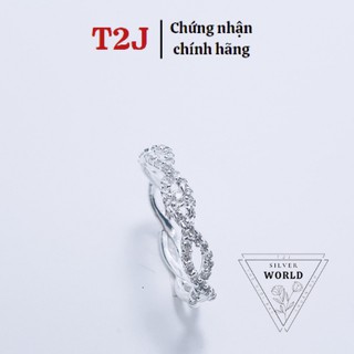 Nhẫn bạc gắn đá hình sóng - nhẫn bạc nữ 925 silver world