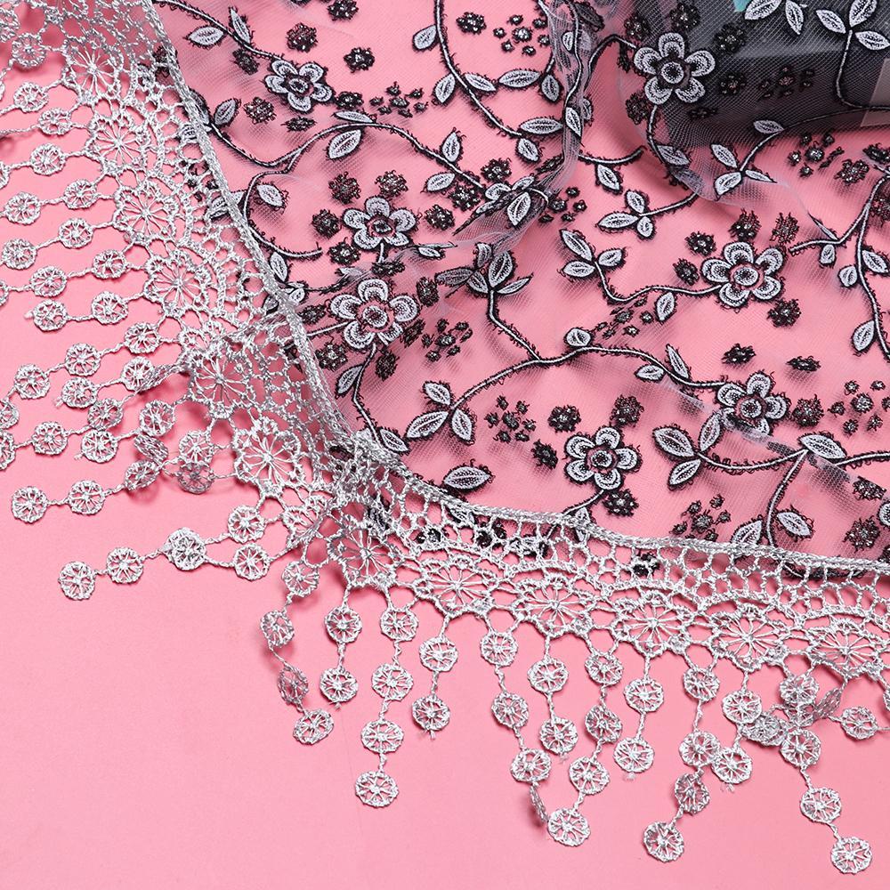 XIANTIN Khăn Choàng Chiffon Thêu Hoa Thời Trang