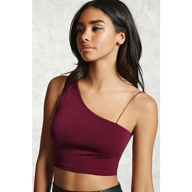 [Mã FAXANH55 giảm 10K đơn 50K] Áo croptop lệch vai F21